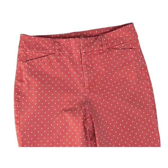 High-Waisted Pixie Skinny Ankle Cropped Pants in Pink/White Polka Dot Size 0 - Picture 4 of 6